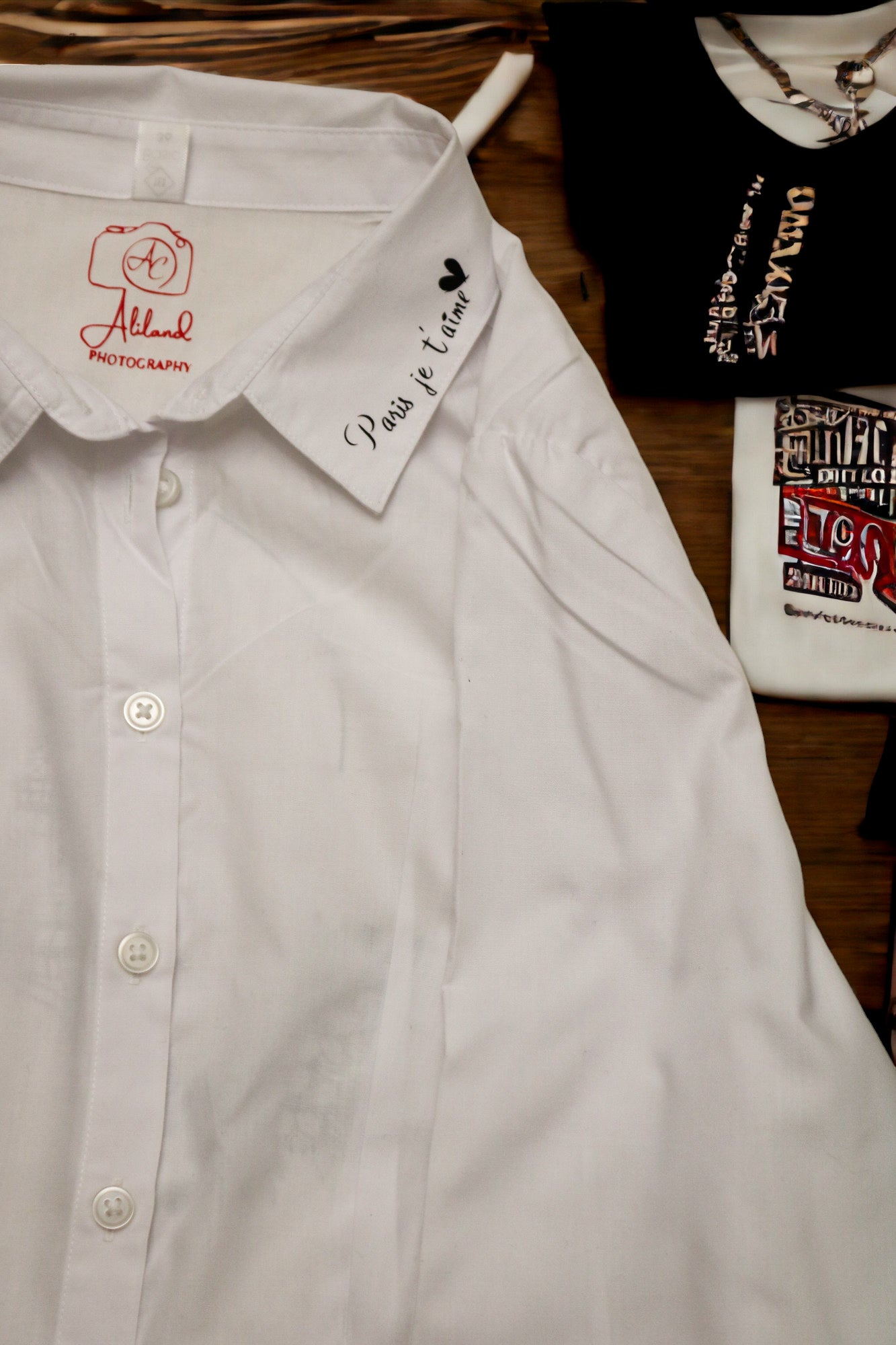 Chemise blanche "Paris je t'aime"