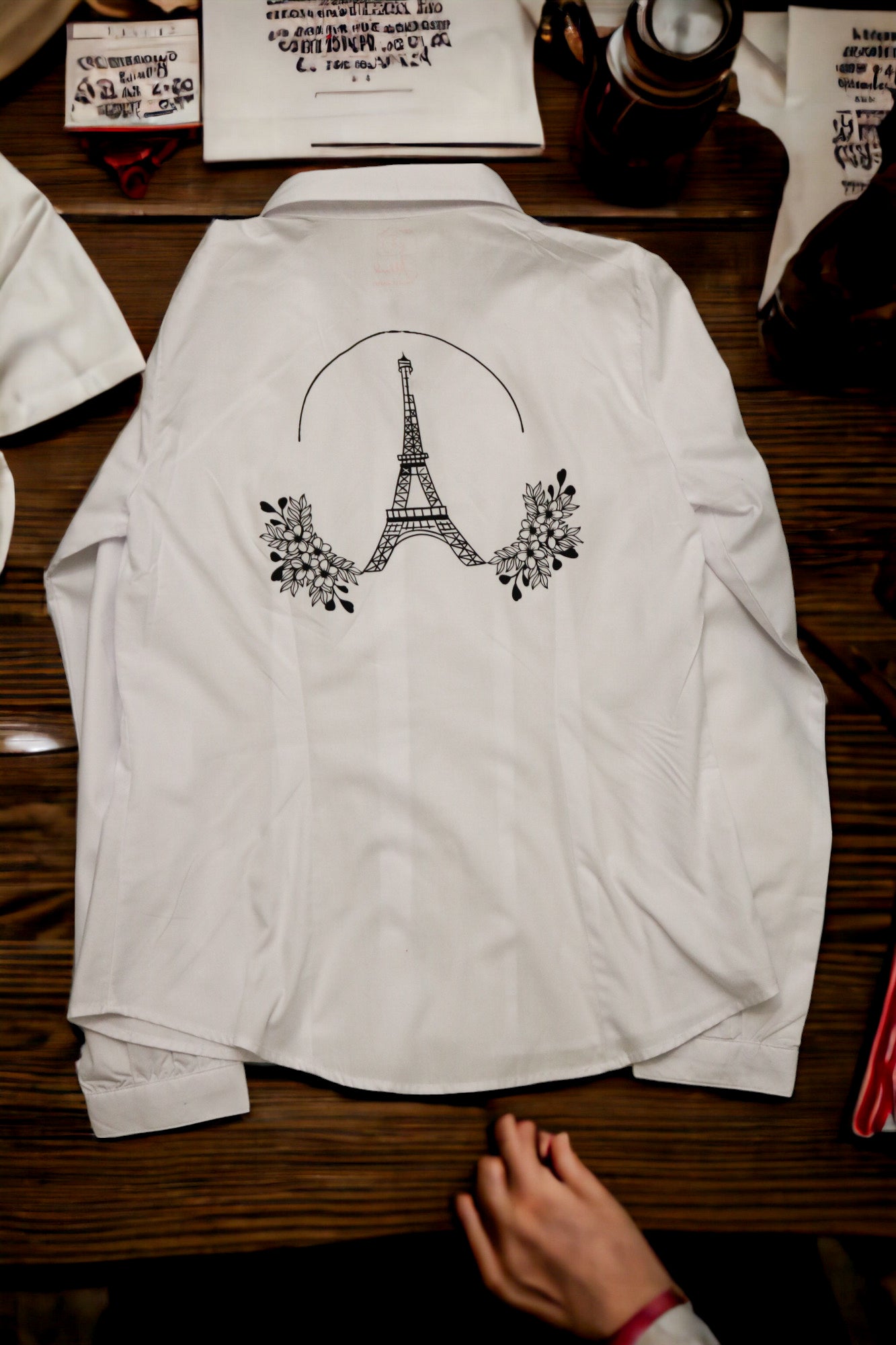 Chemise blanche "Paris je t'aime"