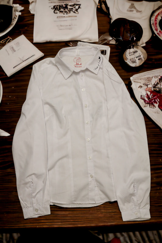 Chemise blanche "Paris je t'aime"